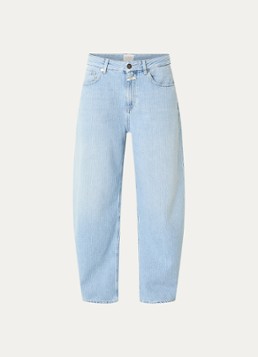 CLOSED Dames Jazzie high waist tapered jeans met lichte wassing in de kleur Lichtblauw