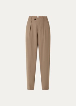 CLOSED Dames Mawson mid waist tapered fit pantalon in wolblend in de kleur Beige