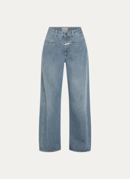 CLOSED Dames Tori-X mid waist balloon fit jeans met gekleurde wassing in de kleur Blauwgrijs