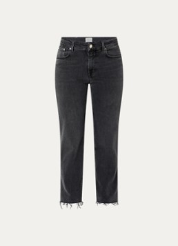CLOSED Dames Milo mid waist straight leg jeans met gekleurde wassing in de kleur Donkergrijs