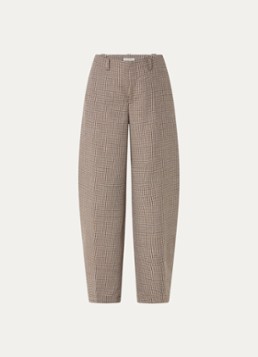 CLOSED Dames High waist wide fit pantalon met pied-de-poule dessin in de kleur Lichtbruin