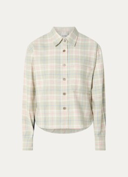 CLOSED Dames Blouse met ruitdessin in de kleur Lichtgroen