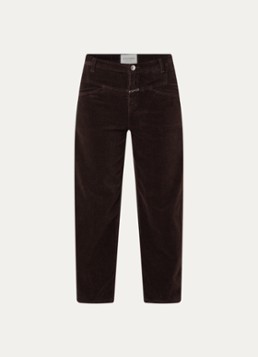 CLOSED Dames Stover-X mid waist straight fit cropped broek met steekzakken in de kleur Bruin
