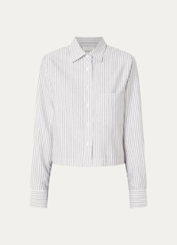 CLOSED Dames Cropped blouse met streepprint in de kleur Bruin