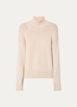 CLOSED Dames Fijngebreide trui in wolblend met opstaande kraag in de kleur Beige