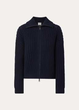 CLOSED Dames Grofgebreid vest van wol in de kleur Donkerblauw