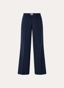 CLOSED Dames Flye low waist flared fit pantalon in wolblend met klepzakken in de kleur Donkerblauw