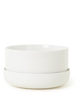 Iittala Nappula bloempot met schotel van porselein voor binnen Ø24 cm Wit - Deal