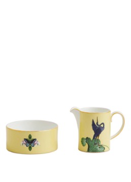 Wedgwood Waterlily suikerpot en melkkan 2-delig Lichtgeel - Deal