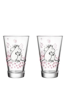 Arabia Moomin Love drinkglas 30 cl set van 2 Transparant - Deal
