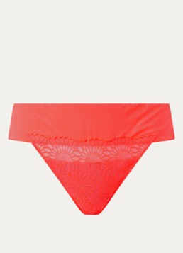 PrimaDonna Dames Sophora string met mesh en kant in de kleur Koraalroze