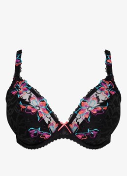 PrimaDonna Dames Miyara voorgevormde beugel bh met bloemborduring in de kleur Zwart