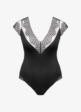 PrimaDonna Dames Jokko body met mesh en borduring in de kleur Zwart