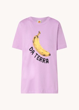 Farm Rio Dames T-shirt van katoen met print in de kleur Lila