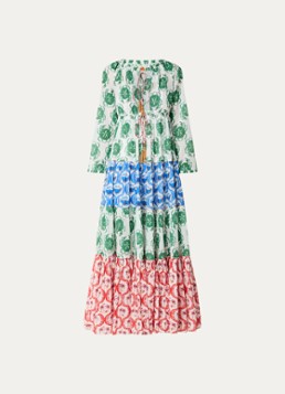Farm Rio Dames Stamp Mix maxi tuniekjurk met print in de kleur Groen