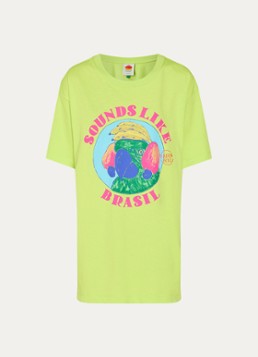 Farm Rio Dames Oversized T-shirt van katoen met print in de kleur Neongroen