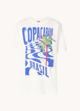 Farm Rio Dames Copacabana T-shirt met print in de kleur Royalblauw