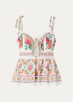 Farm Rio Dames Top met bloemenprint in de kleur Gebroken wit