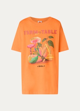 Farm Rio Dames T-shirt met logoprint in de kleur Oranje