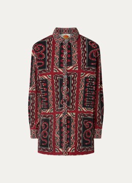 Farm Rio Dames Snake Scarves ribgebreide blouse met print in de kleur Donkerrood