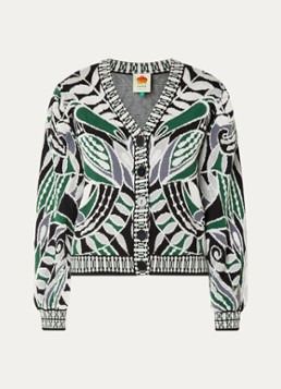 Farm Rio Dames Nature fijngebreid vest met ingebreid patroon in de kleur Zwart