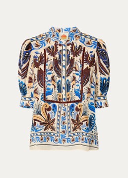 Farm Rio Dames Nature Land tuniek met print in de kleur Beige