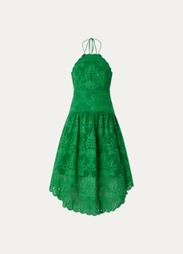 Farm Rio Dames Palm Tree midi jurk met broderie in de kleur Groen
