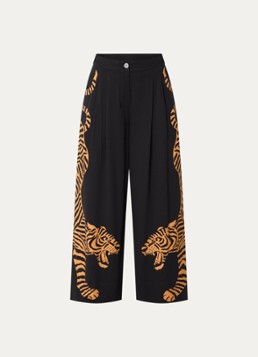 Farm Rio Dames High waist wide fit pantalon met print in de kleur Zwart