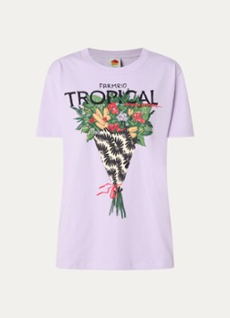Farm Rio Dames T-shirt met logoprint in de kleur Lila