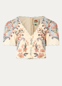 Farm Rio Dames Boho tuniek met bloemenprint in de kleur Lichtgeel