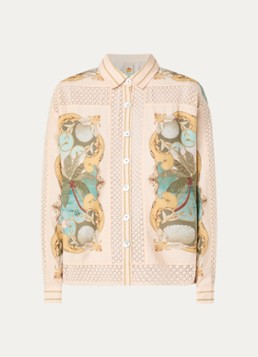 Farm Rio Dames Royal Sea blouse met print in de kleur Beige