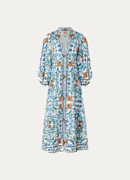 Farm Rio Dames Flora maxi jurk met print in de kleur Kobaltblauw