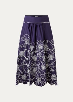 Farm Rio Dames Florart midi jurk met volant in de kleur Blauw