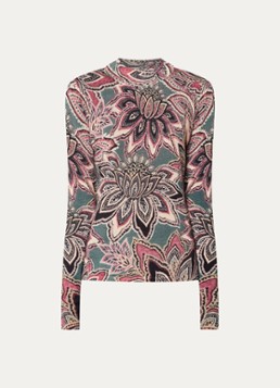Farm Rio Dames Top met print en ronde hals in de kleur Zeegroen