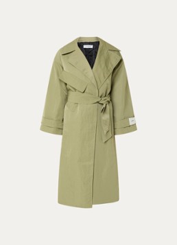 Laagam Dames Londres trenchcoat met borstzak in de kleur Mosgroen, maat: M