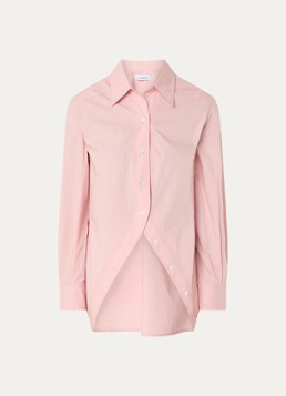 Laagam Dames Boyfriend blouse met asymmetrische zoom in de kleur Lichtroze, maat: S