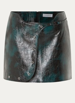Laagam Dames Elodie mini rok van imitatieleer in de kleur Donkergroen, maat: L
