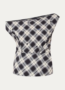 Laagam Dames Tate mouwloze top met ruitdessin en knoopdetail in de kleur Zwart, maat: XL