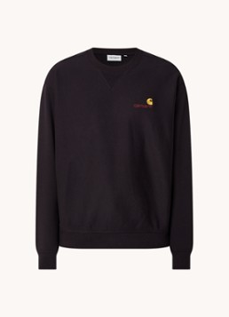 Carhartt WIP Heren American sweater met logoborduring in de kleur Zwart, maat: XL