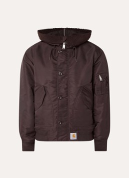 Carhartt WIP Heren Oltera gewatteerde bomberjack met kraag van teddy in de kleur Bruin, maat: L