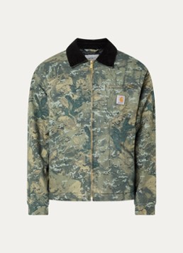 Carhartt WIP Heren Detroit jack met details van corduroy in de kleur Legergroen, maat: M