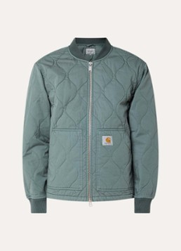 Carhartt WIP Heren Kylan jack met quilt patroon en steekzakken in de kleur Groen, maat: S