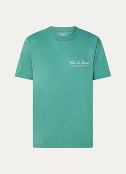 Carhartt WIP Heren Cloud Heart T-shirt met print in de kleur Zeegroen, maat: S