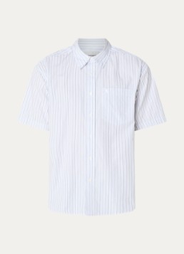 Carhartt WIP Heren Keene regular fit overhemd met streepprint in de kleur Lichtblauw, maat: L