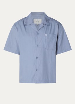 Carhartt WIP Heren Kendry regular fit overhemd met borstzak in de kleur Staalblauw, maat: XL