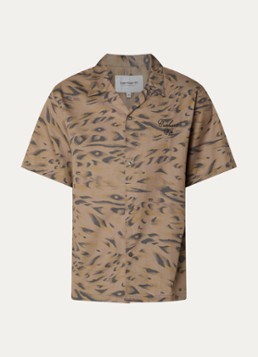 Carhartt WIP Heren Travon regular fit overhemd met print in de kleur Groen, maat: M