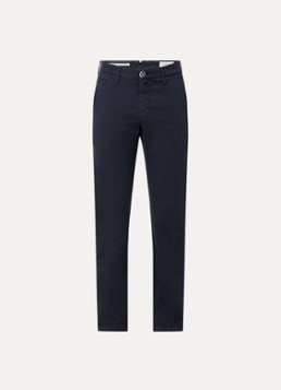 Jacob Cohën Heren Bobby slim fit chino met steekzakken in de kleur Donkerblauw, maat: 32