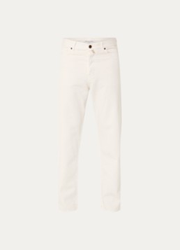 Jacob Cohën Heren Straight leg jeans met gekleurde wassing in de kleur Gebroken wit, maat: 31