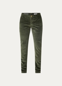 Jacob Cohën Heren Bobby straight fit broek van corduroy in de kleur Groen, maat: 34