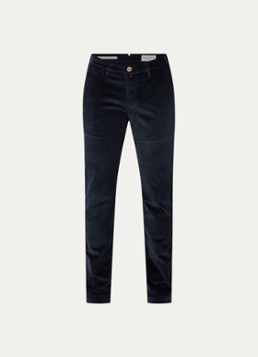 Jacob Cohën Heren Bobby straight fit broek van corduroy in de kleur Donkerblauw, maat: 33